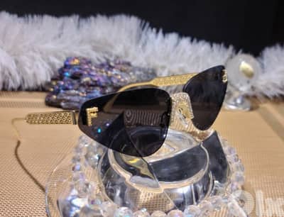 Fendi Rimless Cat Eye with Rhinestones luxury sunglasses