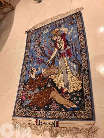 سجادة اصفهان قديم عمر الخيام ممضية سعر لقطة