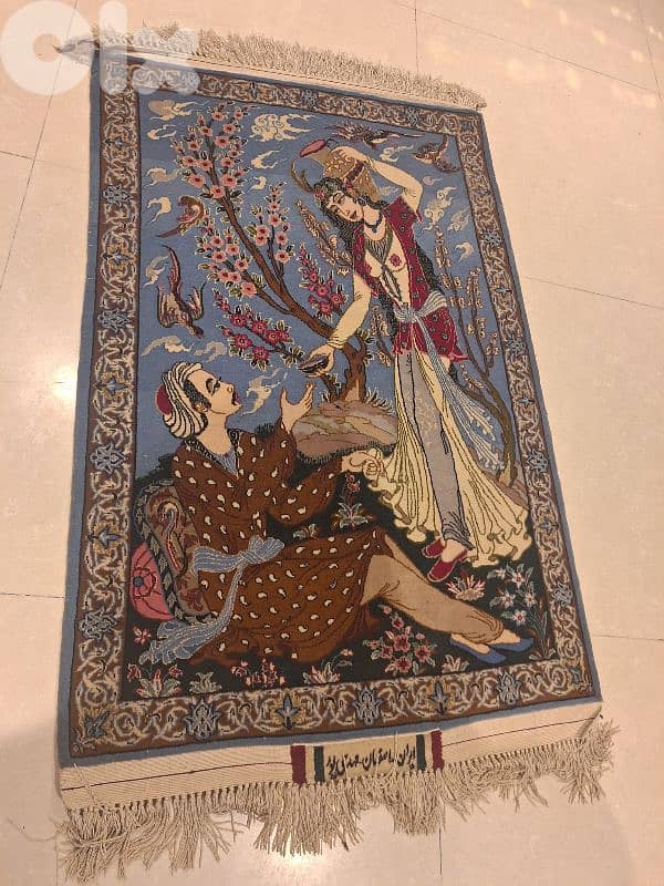 سجادة اصفهان قديم عمر الخيام ممضية سعر لقطة 3