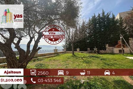 Ajaltoun 2560m2 | Garden/Terraces | Super Prime Location | Open View |