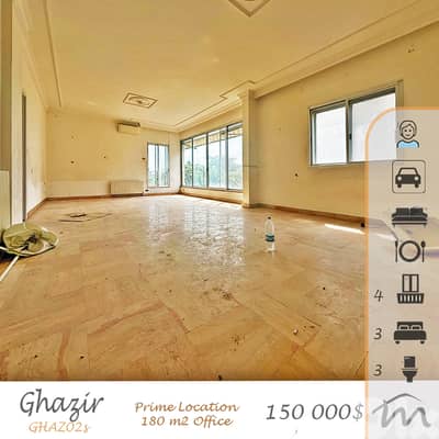 Ghazir | 833$/m² | 180m² Office | Prime Location | View | 4 Balconies