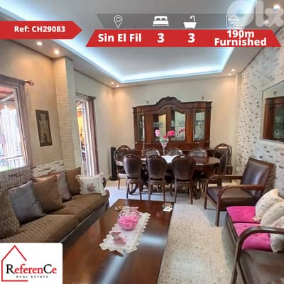Furnished apartment with solar in Sin El Fil شقة مفروشة سن الفيل