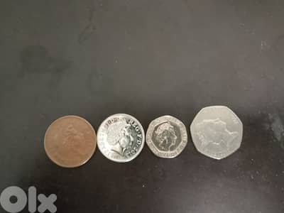 4  pence coins 1999,1997,2013,2015