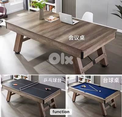 Pool table Billiard 8 ft with table tennis + dinning top (3 in 1)
