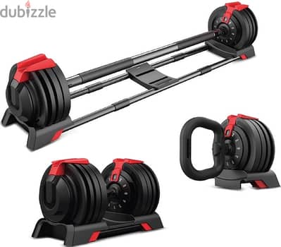 3 in 1 adjustable dumbells 20kg (used as long axe and kettlebell)