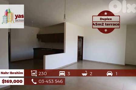 Nahr Ibrahim 230m2 | 45m2 Terrace | Brand New Duplex | Sea View | ABA