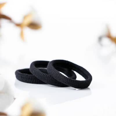 hair tie , 3pc / pk , black & pink color