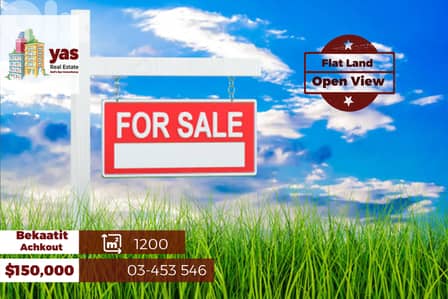 Bekaatit Achkout 1200m2 | Land | Flat Land | Astonishing View | TS