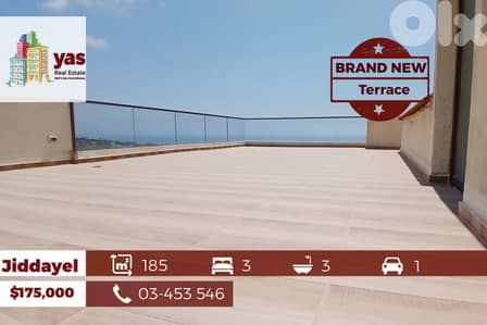 Jiddayel 185m2 | 75m2 Terrace | Brand New | Panoramic Sea View | ABA |