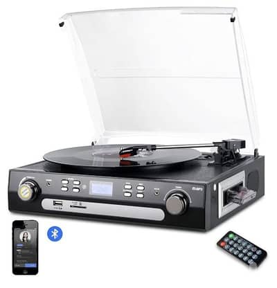 DIGITNOW Bluetooth Record Player with Stereo Speakers,/4$ delivery
