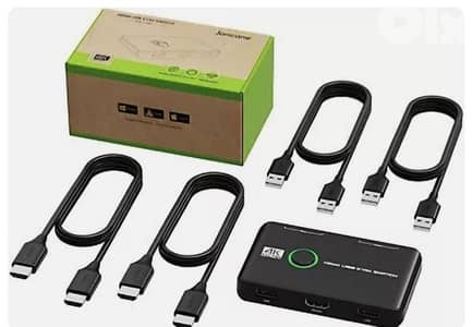Jancane 4K KVM Switch HDMI 2 Port Box USB HDMI cables/4$ delivery