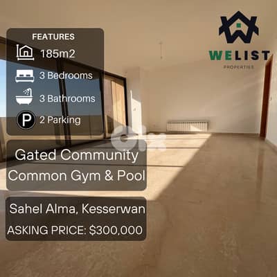 185sqm Apartment for sale in Sahel Alma - Jounieh  REF: MA25MSSA185300