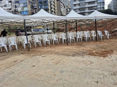 خيم للبيع وللايجار طاولات كراسي اناره