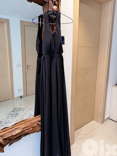 wedding or prom dress black with side slide cut (half price)