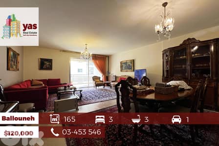 Ballouneh 165m2 | Townhouse | Partial View | Unfurnished |KS/TO