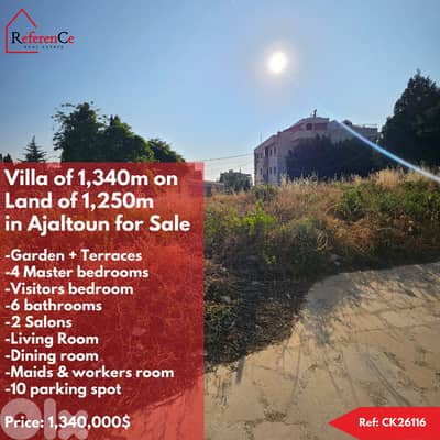 Very Prime Villa In Ajaltoun for sale فيلا مميزة جدا للبيع في عجلتون