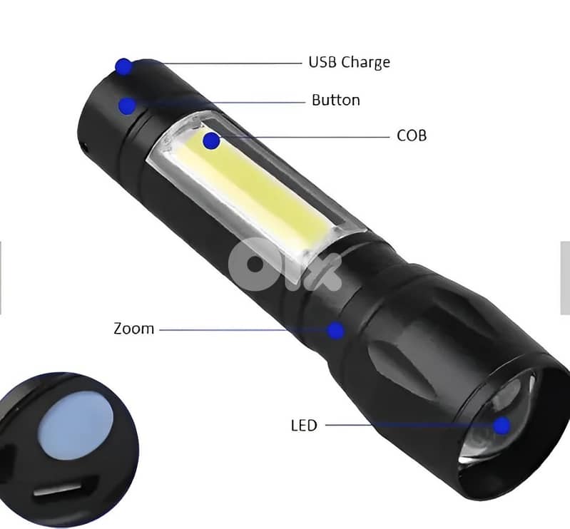 25W Super Bright Rechargeable LED Flashlight - مصباح يدوي 9