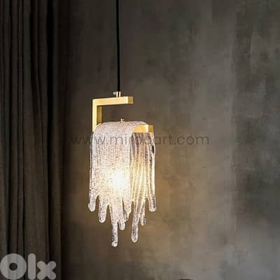 Flowing Waterfall Pendant Light – Liquid Gold Brass & Glass