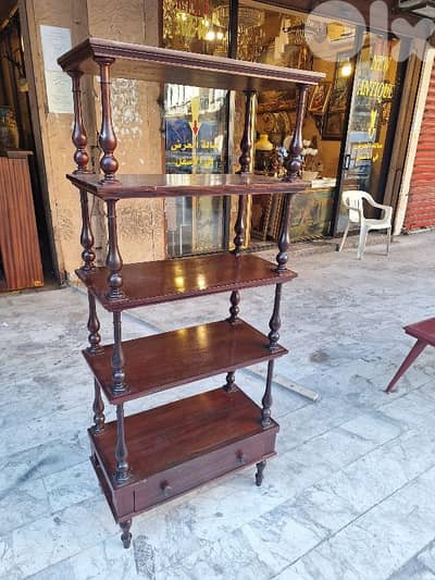 رفوف مكتبة خشب جوز إنجليزية مميزة vintage floor shelf