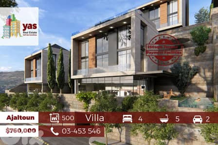 Ajaltoun 500m2 | 250m2 Terrace | Villa | Payment facilities | View |BG