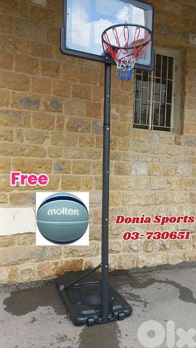 145$ buy movable basketball hoop (get basketball Molten free)