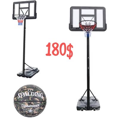 Basketball hoop 110 cm x 75 cm with Spalding Ball size 7