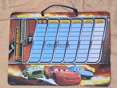 Horario Escolar pixar cars weekly calender