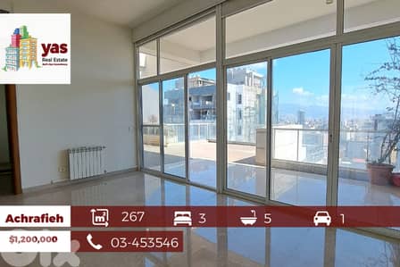 Achrafieh 267m2 | 84m2 Terraces | Equipped Kitchen | View | PA |