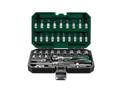 parkside socket set with swivel head ratchet