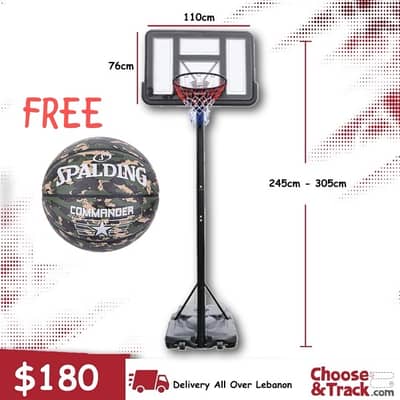 Basketball hoop (FREE Spalding basketball size 7)