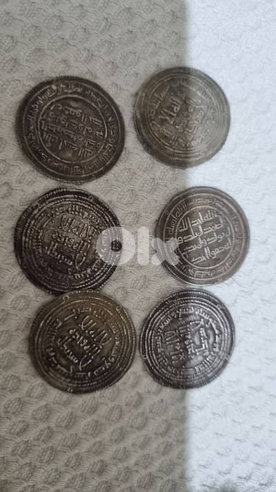 6 different Islamic  coins, real silver