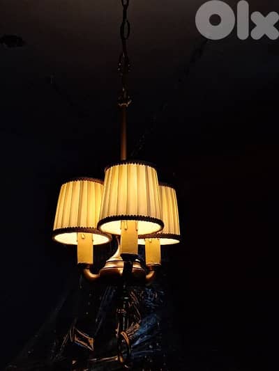 Entrance 3 lamps bronze chandelier