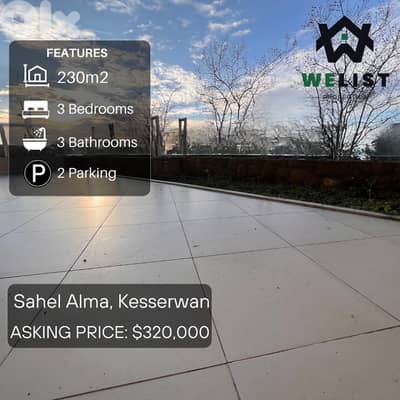 230sqm Apartment for sale in Sahel Alma - Jounieh MA25MSSA230320