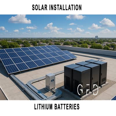 Industrial Solar Installation with Lithium Battery Monitoring Systems