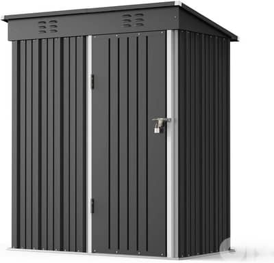 Outdoor Metal Storage Shed with Lockable Door, Waterproof Tool Cabinet