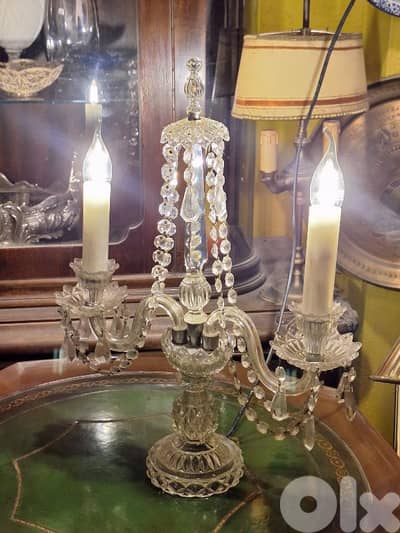 czech crystal lamp stamped original