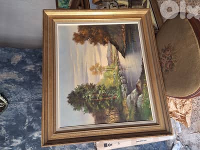 large handpainted signed european