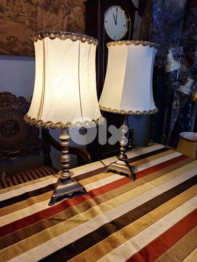 2 brass lamps