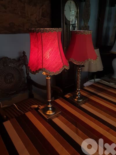 2 Italian brass lamps