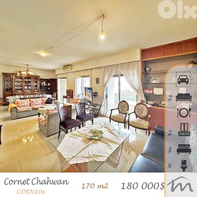 Cornet Chahwan | Good Building Condition | 3 Bedrooms | 2 Balconies