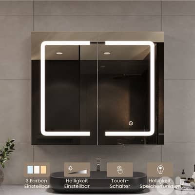 bathroom mirror Spiegelschrank mit LED Beleuchtung und Steckdose