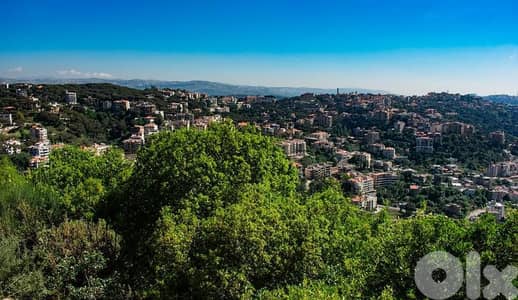 1000m2 land+mountain view 4 sale in Broumana - أرض للبيع في برمانا