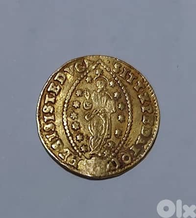 Jesus Christ Gold coin Ducat Venice Italy 3.3 gr year around 1290 AD