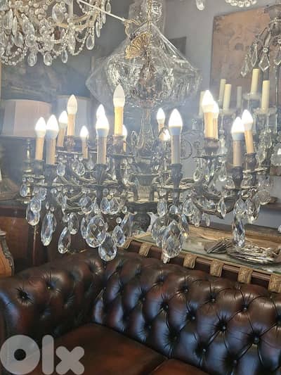 large bronze czech chandelier