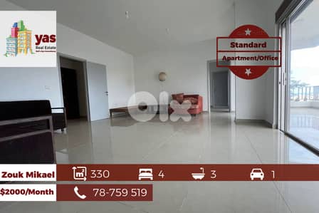 Zouk Mikael 330m2 | Apartment/Office | Well Maintained | Standard | EH