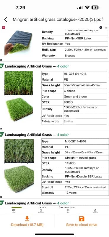 High quality multicolor artificial grass 2