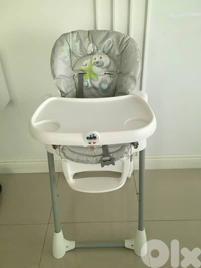 Cam Campione High Chair Grey Bunny  DESCRIPTION: