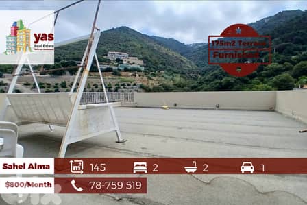 Sahel Alma 145m2 | 175m2 Terrace | Furnished | Rent | Open View |YV/EH