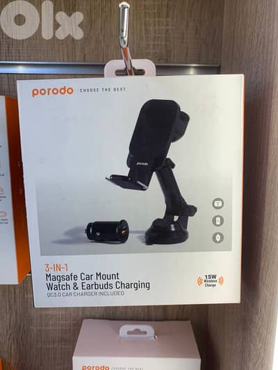 Porodo magsafe car mount PD-3IN1CMT