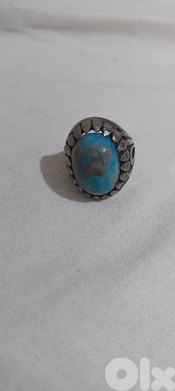 خاتم فضة فيروز نيشابوري وزن١٦  غرام  Ring silver fayrouz 16.4 grams
